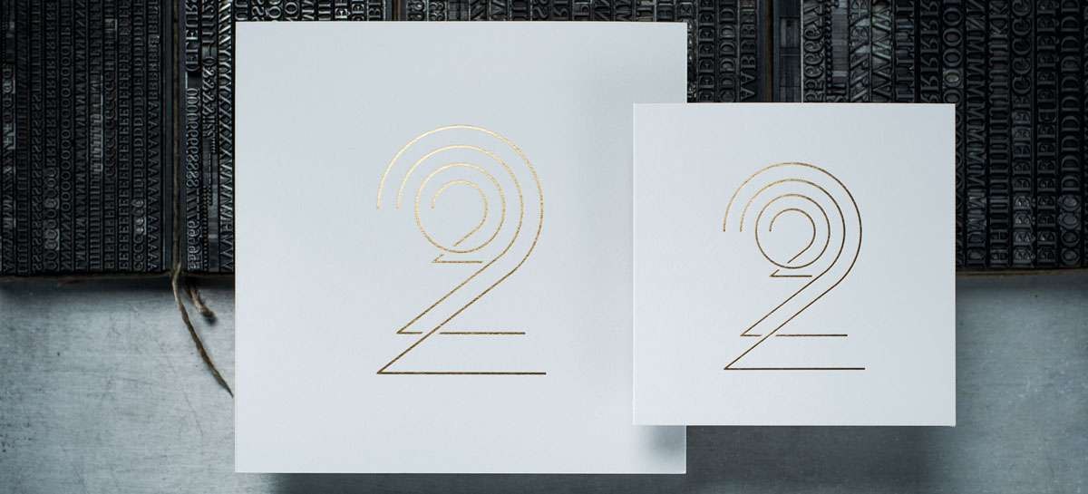 Carte de voeux de luxe Intaglio 2022-Glyphe-Blanc