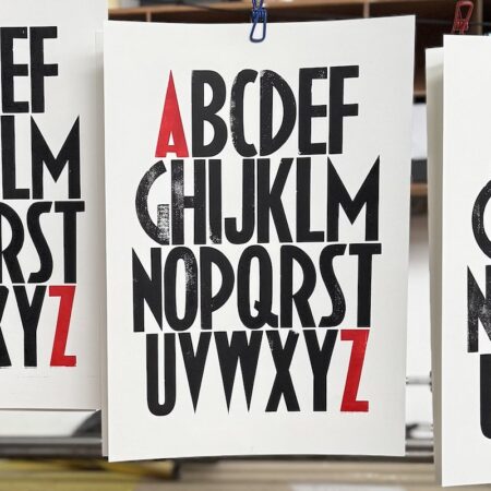 Affiche typographique alphabet Chaillot A3