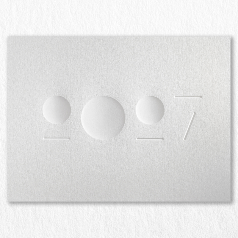 2027 Carte Voeux Luxe Contreforme Blanc