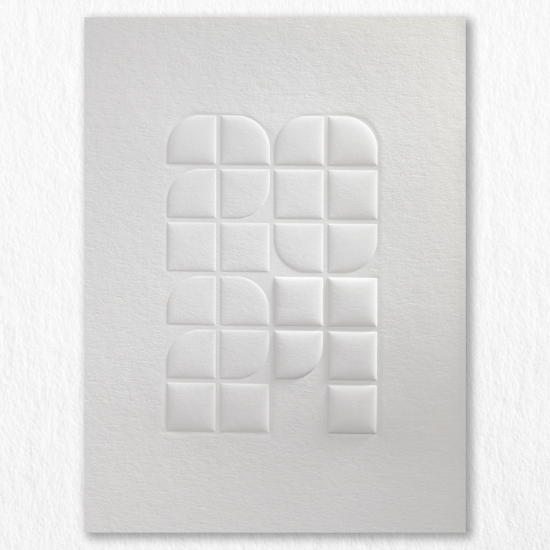 2027 Carte Voeux Luxe Immaculee Blanc