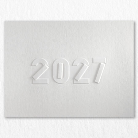 2027 Carte Voeux Luxe Ombree Blanc