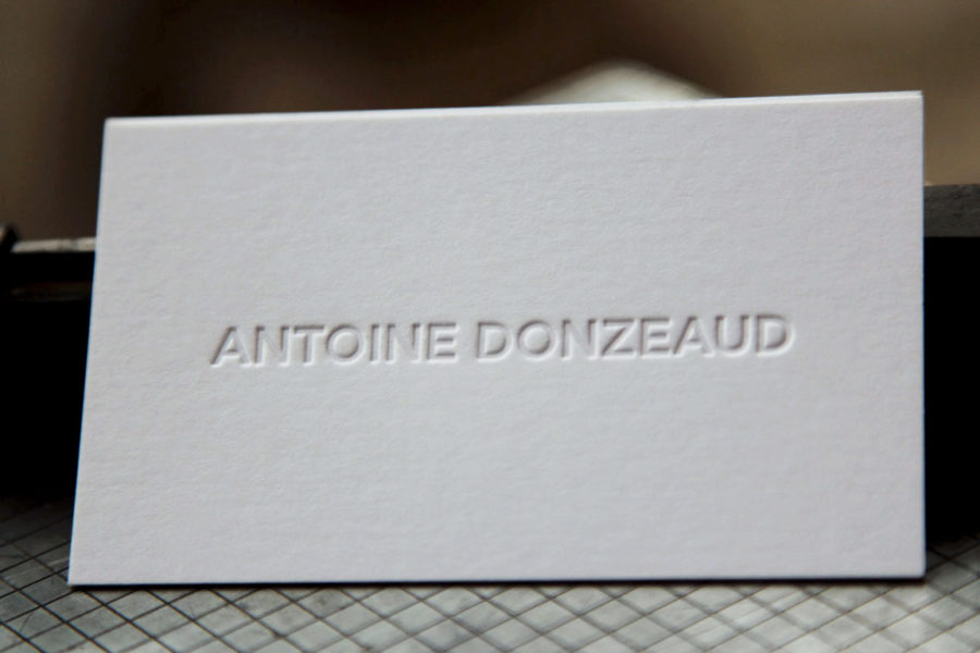 carte de visite estampée Antoine Donzeaud