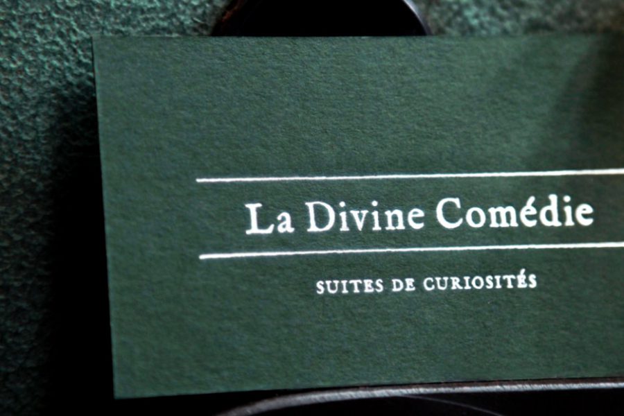 Carte de visite imprimerie intaglio paris gravure argent carte verte damascus Divine Comédie
