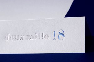 Carte de vœux 2018 Deux Mille argent blanc