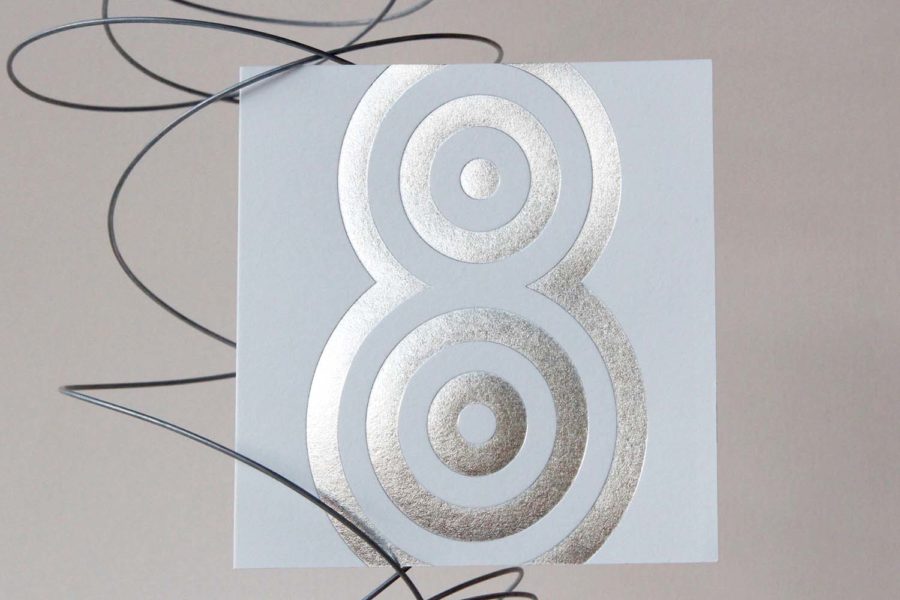Carte de vœux Pop Height Argent Blanc