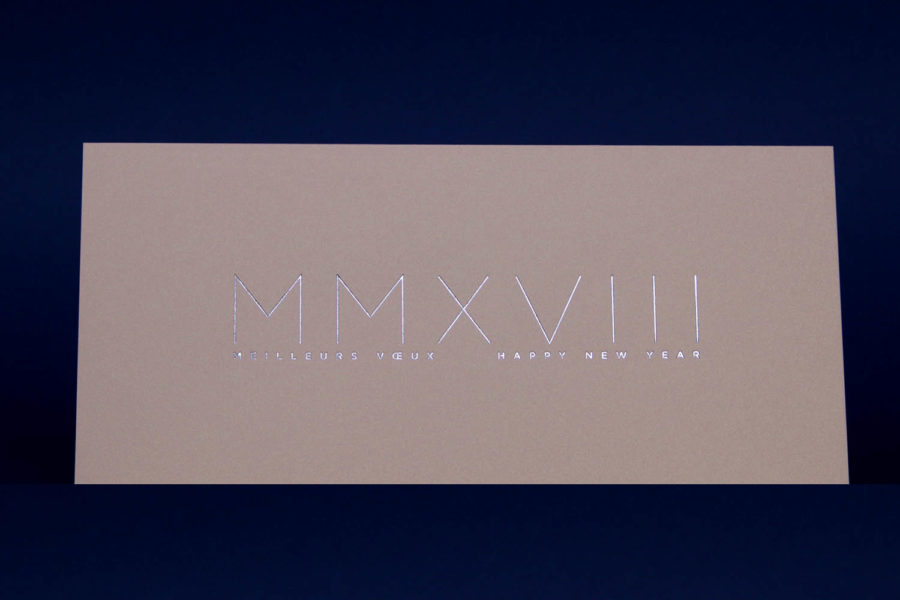 Carte de vœux 2018 Romaine argent biscuit