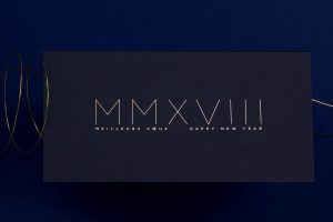 Carte de vœux 2018 Romaine or Bleu