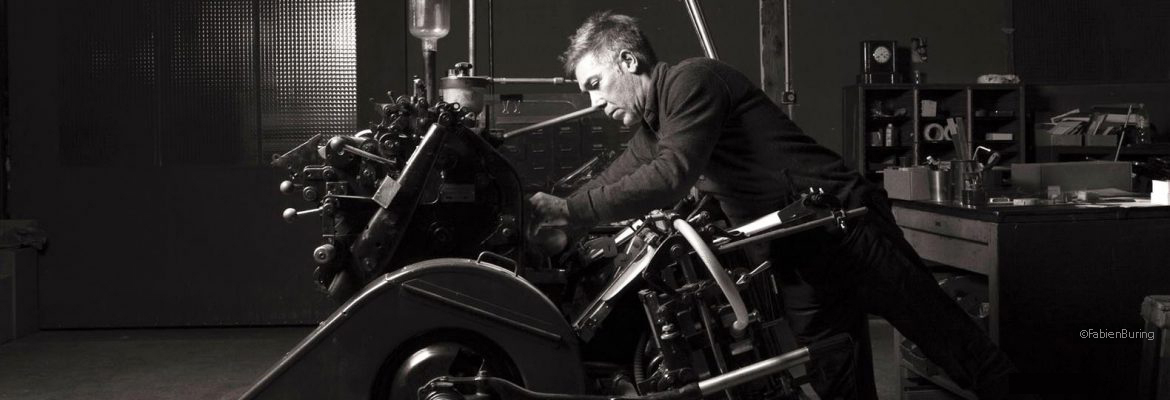 intaglio imprimerie Stéphane Le Sauter presse typographie heidelberg crédit Fabien Buring